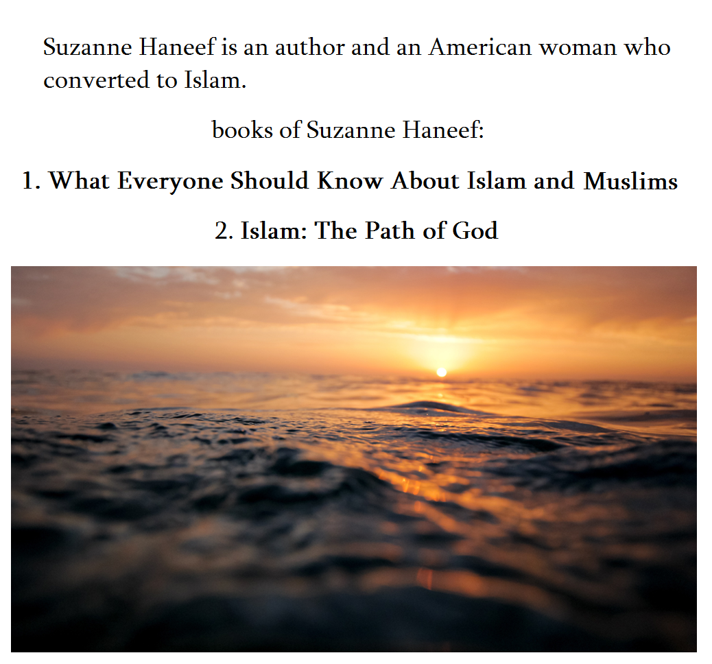 books of Suzanne Haneef